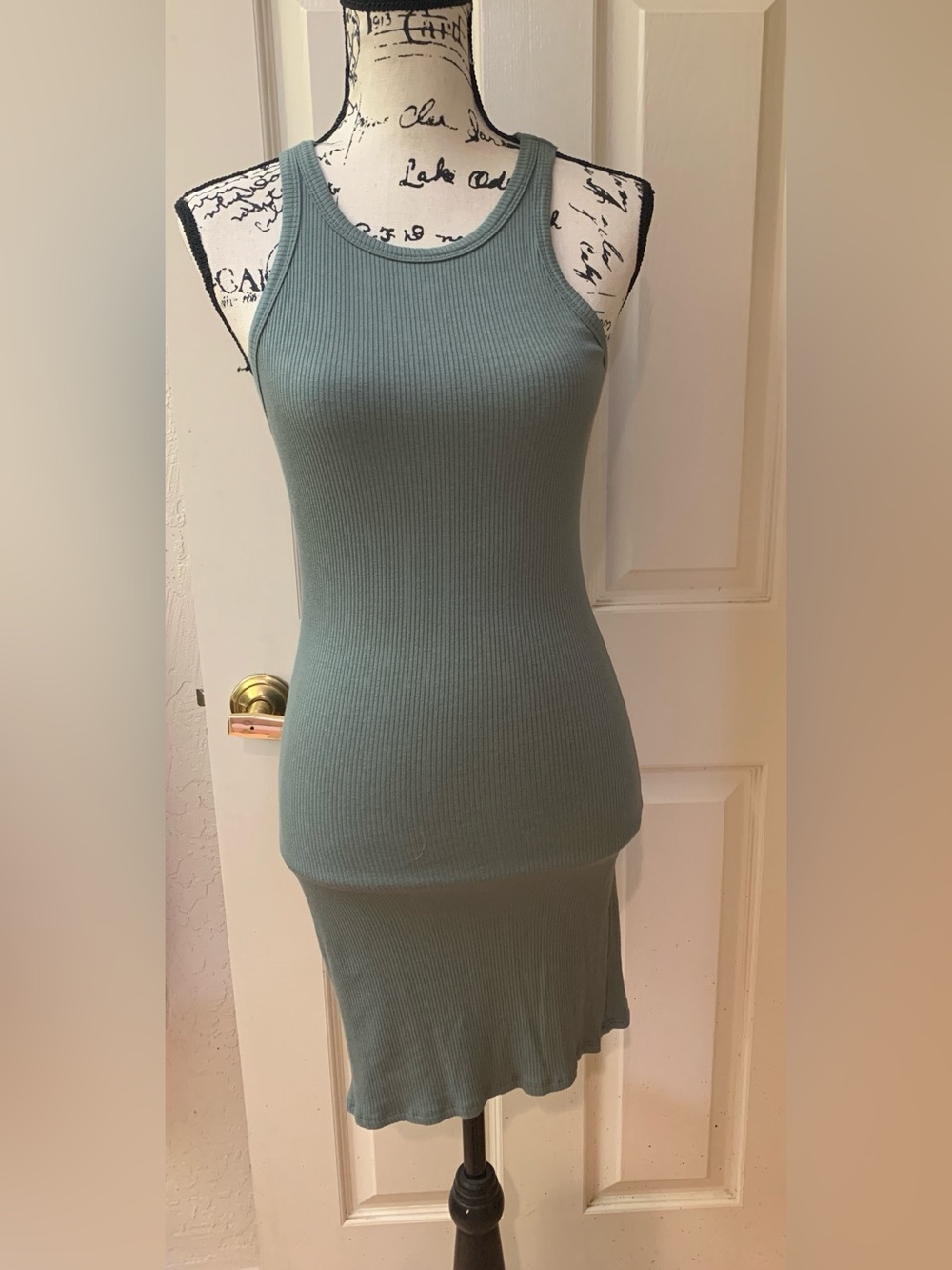 Windsor Olive Ribbed Tank Dress